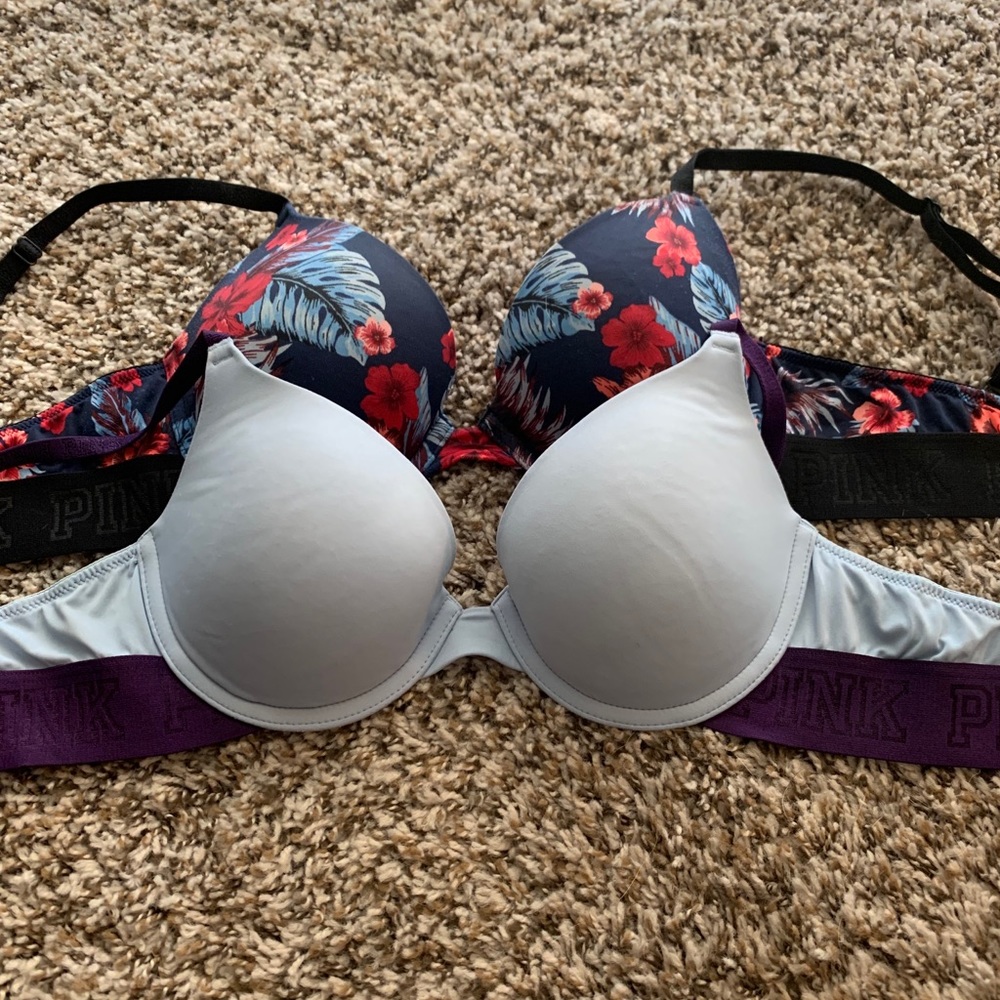 Two Victoria’s Secret pink bras